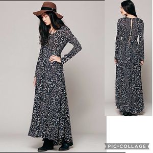 NWT FREE PEOPLE First Kiss Maxi Animal Print Dress